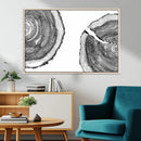Abstract Large Tree Rings – Minimalist Black and White Wood