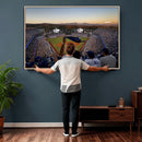 Dodger Stadium Sunset Game Triple Canvas Wall Art - Los