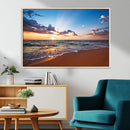 Golden Hour Beach Sunset Wall Art | Canvas Print | Ready to