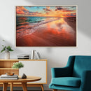 Sunset Beach Wall Art | Ocean Canvas Print | Coastal Wall