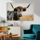 Texas Bull Longhorn Wall Art Canvas Print for Farm House