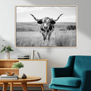 Texas Cow Longhorn Wall Art Canvas Print for Farm House Wall