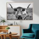 Texas Cow Longhorn Wall Art Canvas Print for Farm House Wall