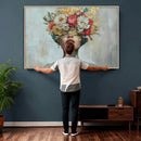 Golden Petal Wall Art Canvas Print - Silhouette Woman Wall by MyGreatCanvas | Canvas Wall Art Prints | Photo Prints & Wall Decor