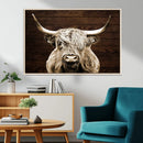 Highland Cow Wall Art Canvas Print, Rustic Farmhouse Decor,