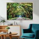 Serene Tree Tunnel Wall Art Canvas Print – Pathway Under