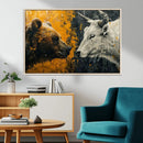 Bear and Bull Wall Art Canvas Print – Abstract Animal