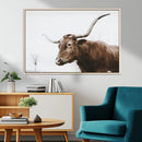 Rustic Bull Wall Art Canvas Print – Modern Longhorn