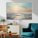 Abstract Ocean Wall Art -  Boat Wall Art Canvas Print