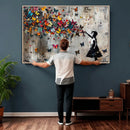 Banksy Wall Art - Banksy Girl and Butterfly Explosion Wall