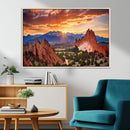 Rocky Mountains Sunset Wall Art Canvas Print – Ready to