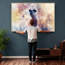 Abstract Watercolor Golf Player Wall Art Canvas Print