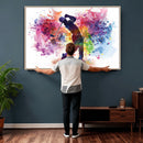 Colorful Golfer Swing Wall Art Canvas Print - Ready to Hang,