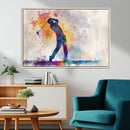 Watercolor Golf Swing Wall Art Canvas Print | Vibrant