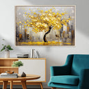 Golden Tree Canvas Print | Abstract Wall Art for Modern