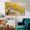 Yellow Blossom Tree Canvas Wall Art - Floral Abstract Modern