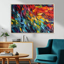 Vibrant Abstract Leaf Wall Art Canvas Print | Bold Colorful