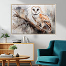 Barn Owl Wall Art | Watercolor Barn Owl Canvas Print |