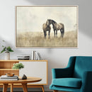 Chines Style Grunge Horses Wall Art Canvas Print
