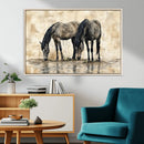 Chinese Style Abstract Black Horses Wall Art Canvas Print - by MyGreatCanvas | Canvas Wall Art Prints | Photo Prints & Wall Decor