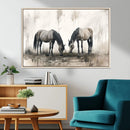 Chines Ink Style Vintage Horses Wall Art Canvas Print for by MyGreatCanvas | Canvas Wall Art Prints | Photo Prints & Wall Decor