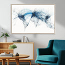 Flight Route Map Wall Art Canvas Print, Abstract Air Traffic