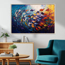 Vibrant Abstract Fish Swarm Art – Colorful Fish Inspired