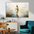 Framed Jesus Walking on Water Wall Art - 3-Panel Christian