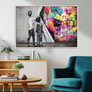 Banksy Print - Street Art Canvas Wall Art - Kids Revealing