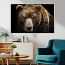 Grizzly Brown Bear Canvas Wall Art, Wildlife Animal Canvas