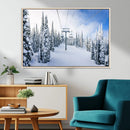 Winter Ski Lift Wall Art Print - Landscape Wall Art | Snowy