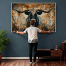 Longhorn Wall Art – Rustic Western Bull Canvas Print, Modern