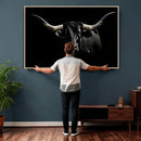 Texas Black Longhorn Bull Wall Art Canvas Print - Western by MyGreatCanvas | Canvas Wall Art Prints | Photo Prints & Wall Decor