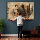 Rustic Grizzly Bear Wall Art, Abstract Grizzly 399 Bear Wall