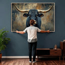 Texas Western Wall Art Canvas Print - Abstract Cow Longhorn by MyGreatCanvas | Canvas Wall Art Prints | Photo Prints & Wall Decor