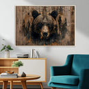 Rustic Grizzly 399 Wall Art | Triptych Canvas Print | Rustic