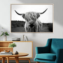 Highland Cow Wall Art | Black and White Farmhouse Decor |