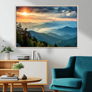 Sunrise Over Mountain Range Wall Art Canvas Print, Farmhouse