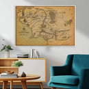 Middle Earth Map Canvas Wall Art – Vintage Fantasy Map