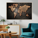World Map Canvas Print – Framed Travel Map Wall Art for