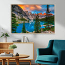 Canadian Rockies Moraine Lake Wall Art Canvas Print, Pine