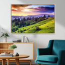 Green Hills and Sunset Wall Art Print - Scenic Landscape by MyGreatCanvas | Canvas Wall Art Prints | Photo Prints & Wall Decor