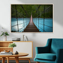 Suspension Bridge Over River Canvas Art | 3-Panel Nature by MyGreatCanvas | Canvas Wall Art Prints | Photo Prints & Wall Decor