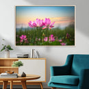 Pink Flower on the Mountain Canvas Print, Framed Pink Flower