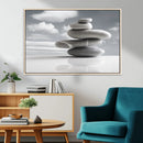 Still Life Black and White Zen Stones Wall Art Canvas,