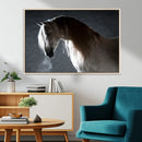 Large Wall Art Cream Colored Horse on Grey Background Canvas