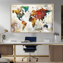 Watercolor World Map Canvas Print – Framed Wall Art for by MyGreatCanvas | Canvas Wall Art Prints | Photo Prints & Wall Decor