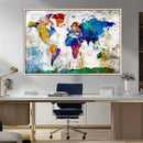 World Map Canvas Print – Framed Travel Map Wall Art for by MyGreatCanvas | Canvas Wall Art Prints | Photo Prints & Wall Decor