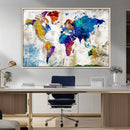 World Map Canvas Print – Framed Travel Map Wall Art for by MyGreatCanvas | Canvas Wall Art Prints | Photo Prints & Wall Decor