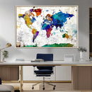 World Map Canvas Print – Detailed Map of the World Wall Art